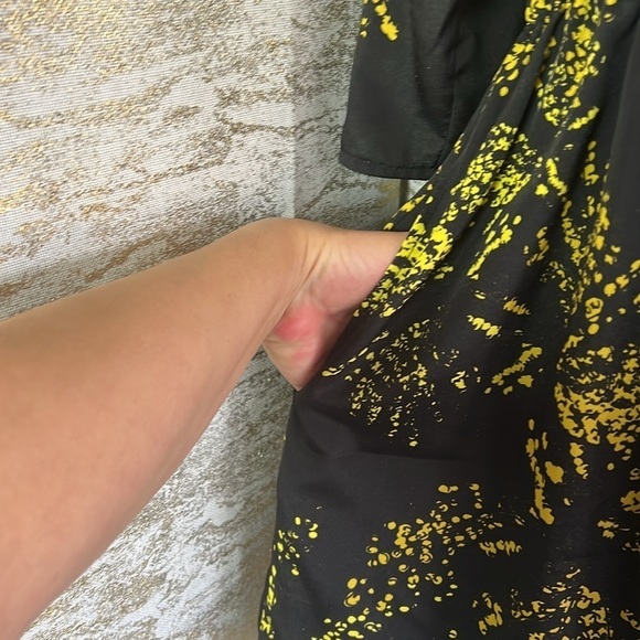 Zara TRF Collection Black Yellow Abstract Print Short Mini Dress Size M - Picture 6 of 17
